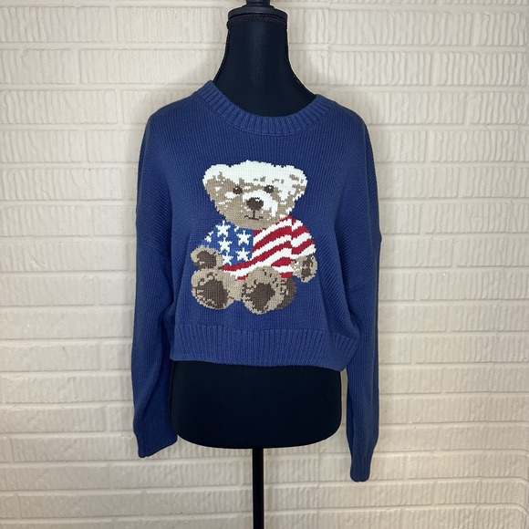 Grayson Threads Sweaters - Grayson Threads Blue Teddy Bear Sweater